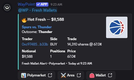Example Fresh Wallet Alert
