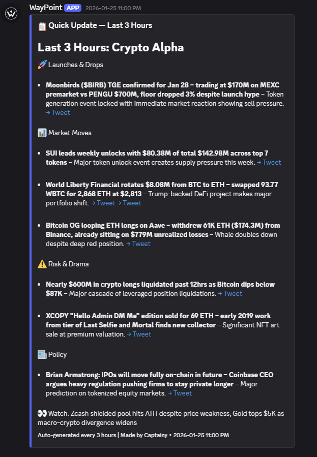 Example Summary Alert